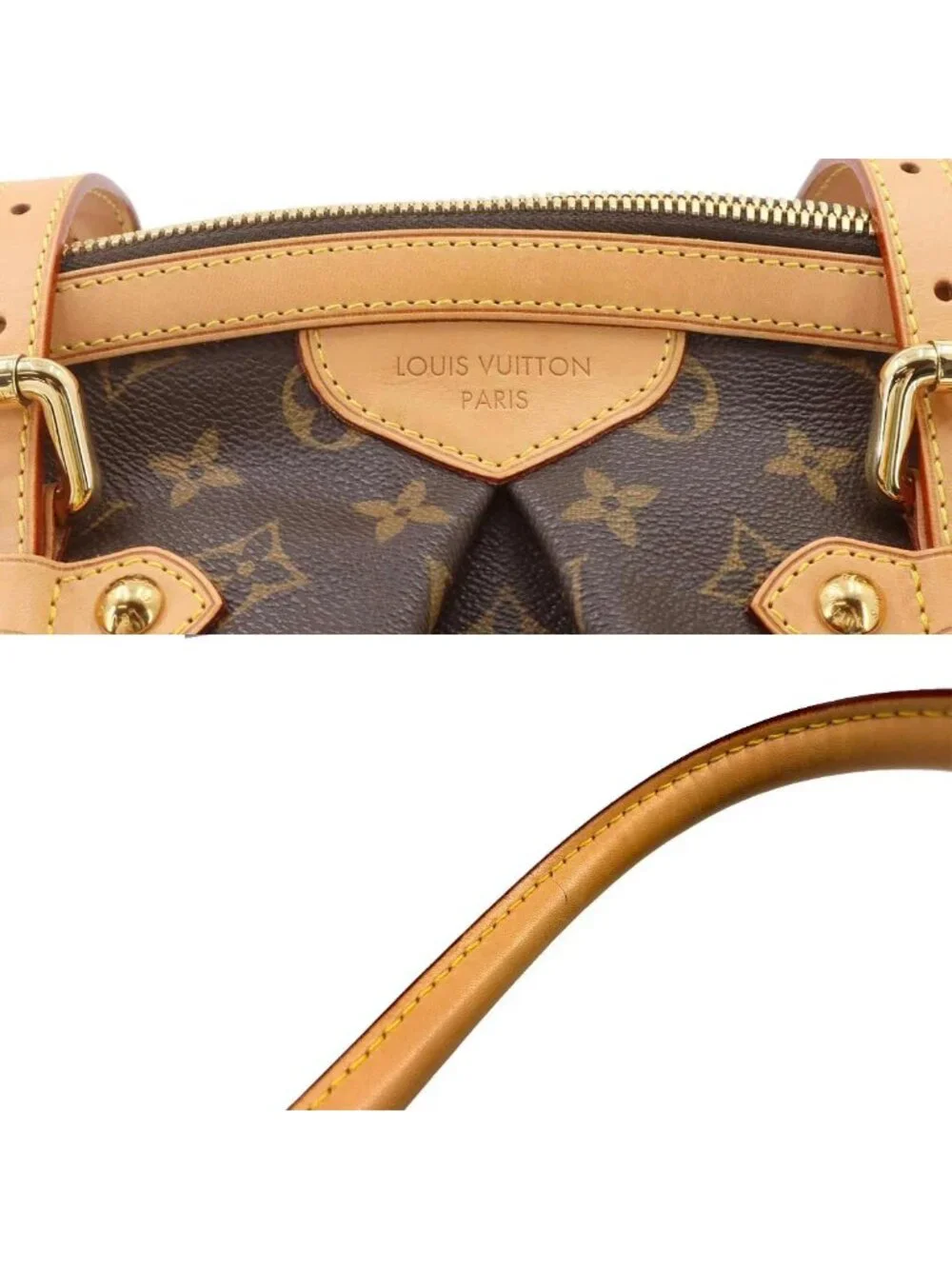 Louis Vuitton Monogram Tivoli GM Tote Brown Gold